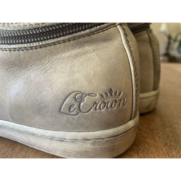 Le Crown Handmade in Italy Distressed Leather Convertible High Low Sneakers 37 - Picture 5 of 12